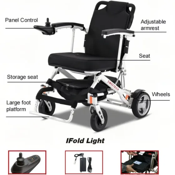 Sähköpyörätuoli Sweetrich iFold Light alumiini 19kg Kokoontaittuva - Image 4