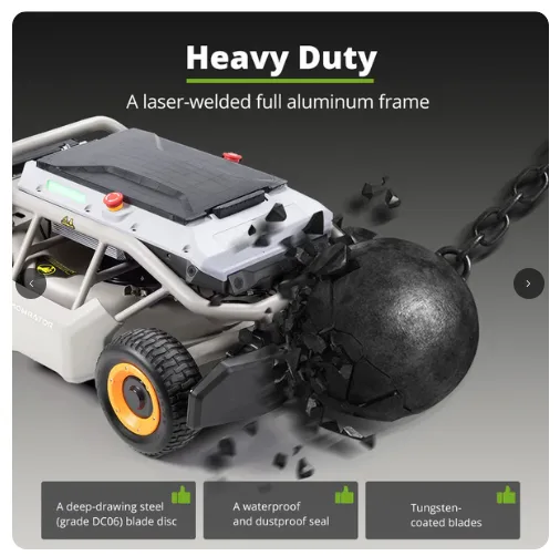 Mowrator S1 4WD 56.2V / 18.2 Ah LiFePO4 Battery 1600W Motor Remote Control Lawn Mower - Image 3